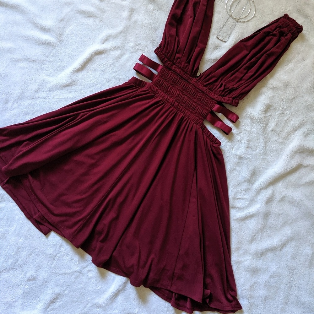 Maroon Express Cut-Out Dress